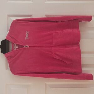 Juicy Couture Fuchsia Velour Hoodie Track Jacket